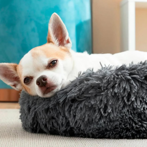 Cama Peluda Tipo Donut de 46cm para Gatos y Perros Pequeños