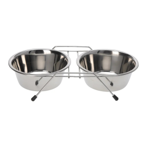 Comedero Doble para Gatos de Acero Inoxidable de 13cm