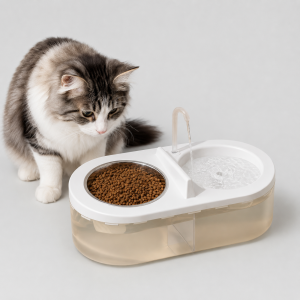 Comedero y Bebedero para Gatos Doble Función