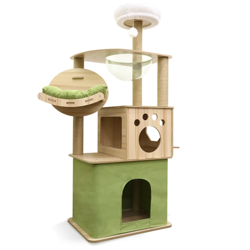 Torre para Gatos 140cm con Mini Sofá y Doble Cueva karen Torre para Gatos 140cm con Mini Sofá y Doble Cueva